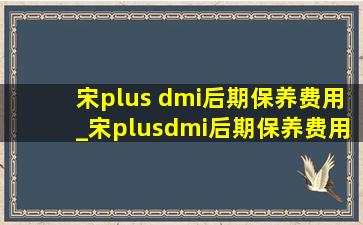 宋plus dmi后期保养费用_宋plusdmi后期保养费用大吗